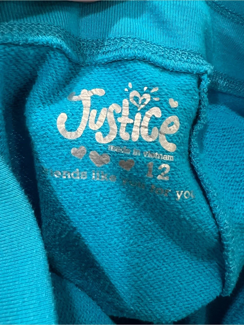 Justice Bright Blue Drawstring Girls' Shorts, size 12